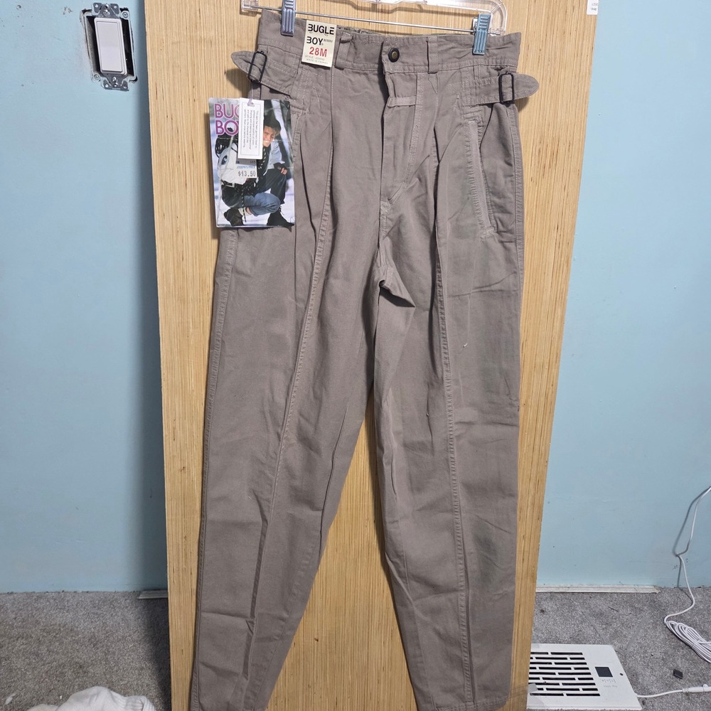 Vintage Bugle Boy Mountain Patrol Rescue Pants Tan 28M‎ 80s 90s Tapered Pleated